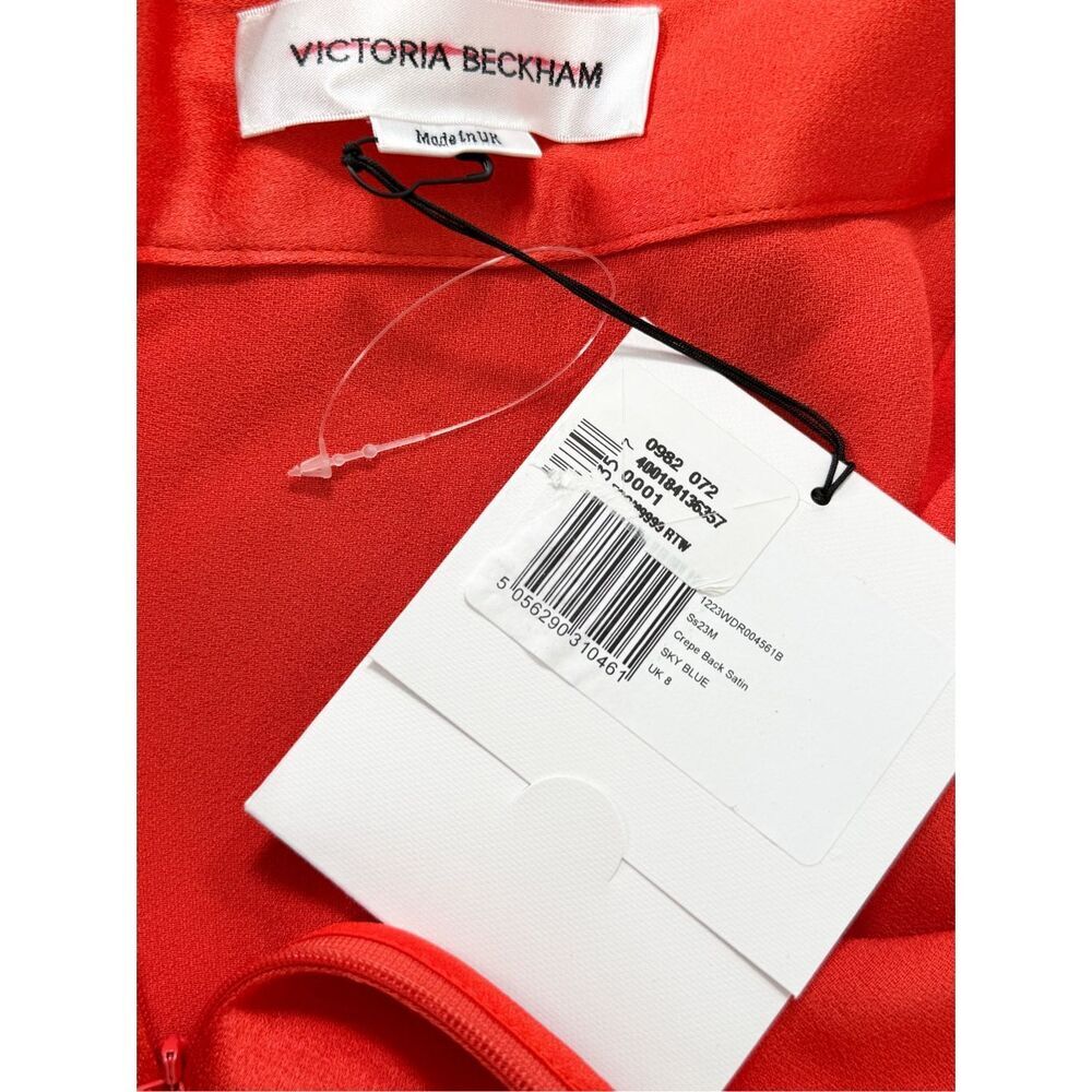Victoria Beckham Womens Colorblock Circle Draped Dress Blue & Orange Size 4 - Picture 11 of 13